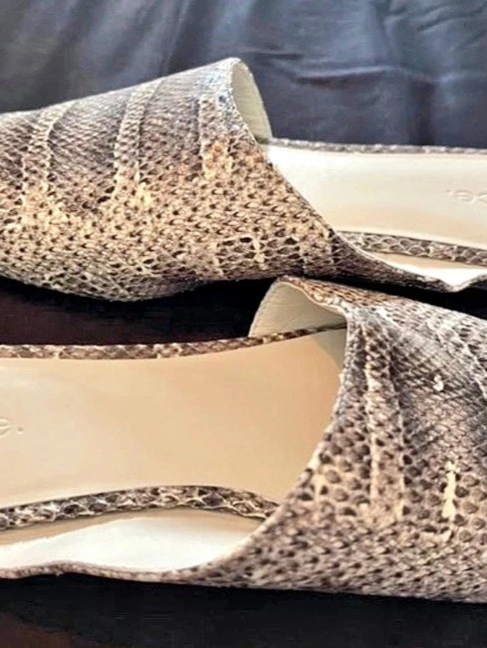 VINCE. Dakota Snakeskin-Embossed Leather Mule. Dakota Snakeskin-Embossed Leather